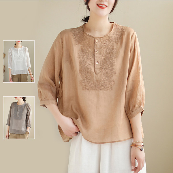เสื้อลินิน เสื้อผ้าฝ้ายลินิน เสื้อเชิ้ตผ้าลินิน