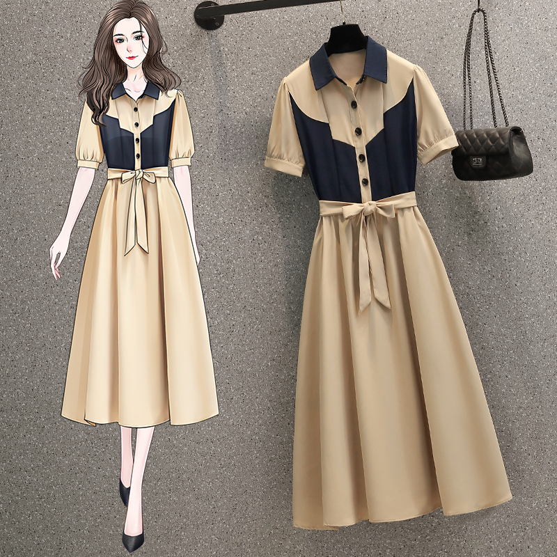 เดรสแขนสั้น มีไซส์ L-4XLอก 38-47 นิ้ว ใส่ได้ทั้งสาวหุ่นดีน่ารักจนถึงสาวอวบพลัสไซส์
