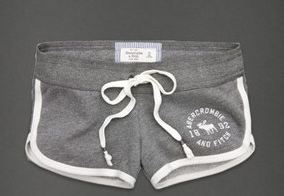 กางเกงขาสั้น กางเกงฟิตเนส กางเกงโยคะ Abercrombie สีเทา ขอบขาว no 93812_8