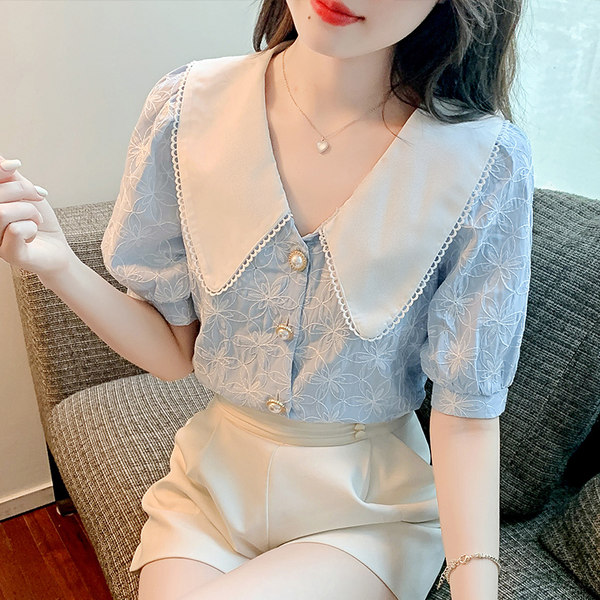 เสื้อลูกไม้ แขนสั้น