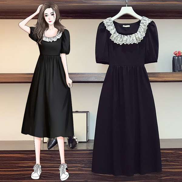 เดรสคนอ้วน เดรสสาวอวบ ชุดเดรสคนอ้วนวัยรุ่นแขนสั้น BY PLUS SIZE Girl