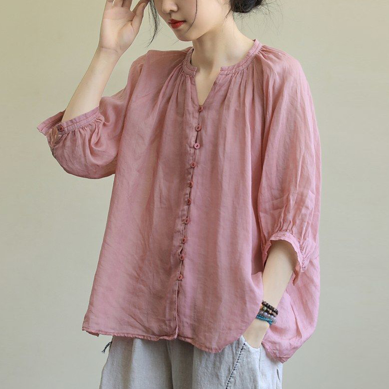 เสื้อลินิน เสื้อผ้าฝ้ายลินิน เสื้อเชิ้ตผ้าลินิน BY Zimo