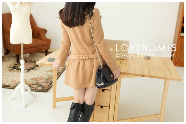 LADY COAT เสื้อโค้ทกันหนาว ทรงหวานๆ สไตล์เกาหลี พร้อมส่ง CAMEL