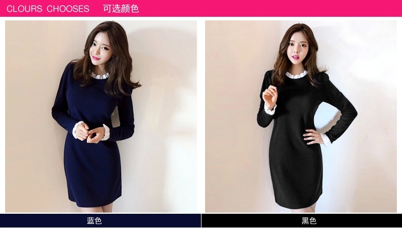 เดรส ลองจอน บุขนด้านในนุ่ม ผ้านุ่ม เข้ารูปยืดได้เยอะ อุ่น พร้อมส่ง