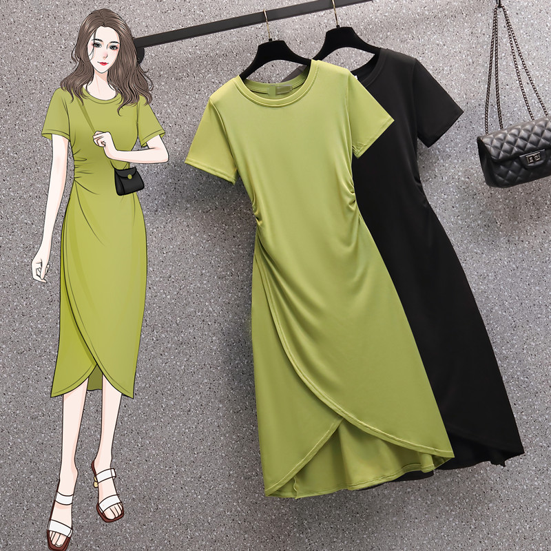 เดรสแขนสั้น มีไซส์ L-4XLอก 38-47 นิ้ว ใส่ได้ทั้งสาวหุ่นดีน่ารักจนถึงสาวอวบพลัสไซส์