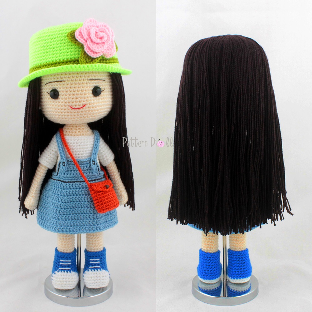 ตุ๊กตาถักชุดสาวน้อยชุดเอี๊ยม