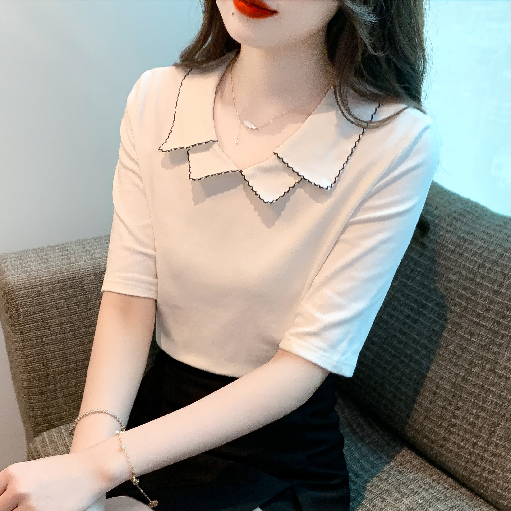 เสื้อผ้าวัยรุ่นเกาหลี เสื้อยืดวัยรุ่นผู้หญิง มีขนาด S M L XL