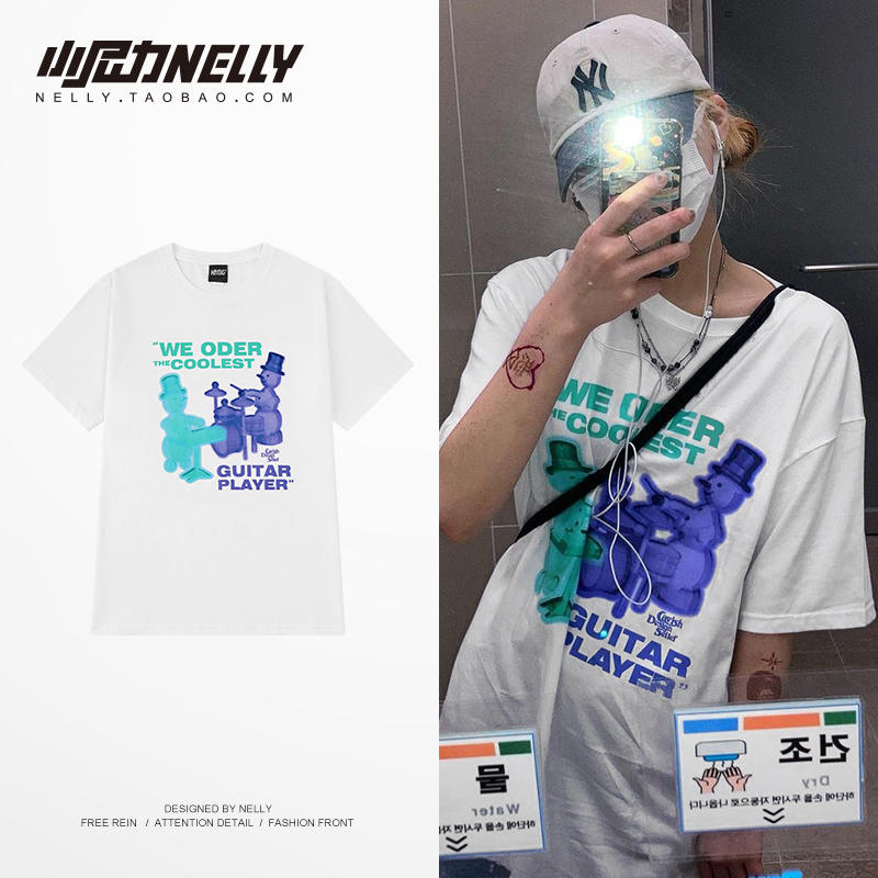 เสื้อยืดคอกลม ผู้ชาย เสื้อยืดผู้ชายเกาหลี เสื้อยืดเกาหลี แบรนด์ NELLY