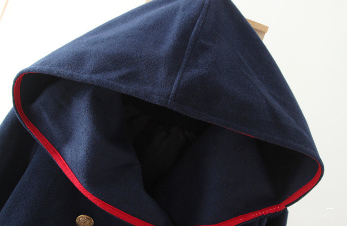 Japan style coat พร้อมส่ง โค้ทกันหนาว ทรงญี่ปุ่นน่ารัก ผ้าสำลีผสมสักหลาด บุซับในกันลม กรม