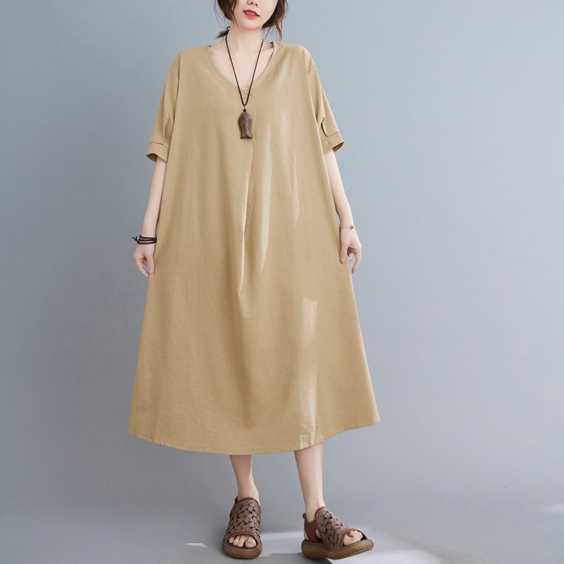 เสื้อลินินคนอ้วน เสื้อทีเชิ้ตคนอ้วนผู้หญิง เสื้อทีเชิ้ตตัวใหญ่ By Literary Plus size