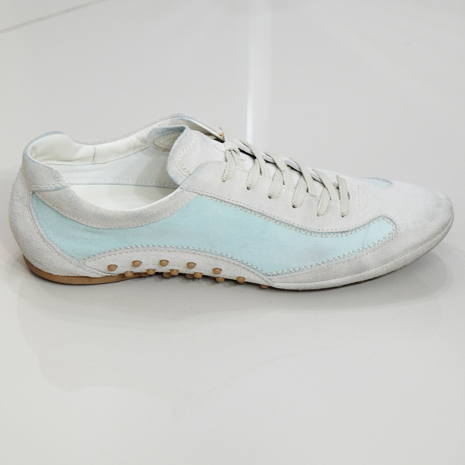 Tod's Beige/Vert "Owens Gommini Allacciato" Sneakers Size 40