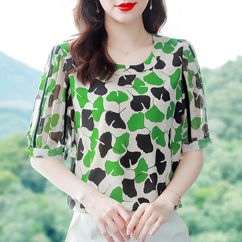 เสื้อชีฟอง เสื้อแฟชั่นสุภาพสตรีวัยผู้ใหญ่ มีไซต์ อก34นิ้ว-43นิ้ว