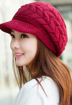 หมวกกันหนาว หมวกไหมพรมกันหนาวผู้หญิง ด้านในบุขนอุ่น แบบหวานๆ น่ารัก มีหลายสีให้เลือก พร้อมส่งจ้า