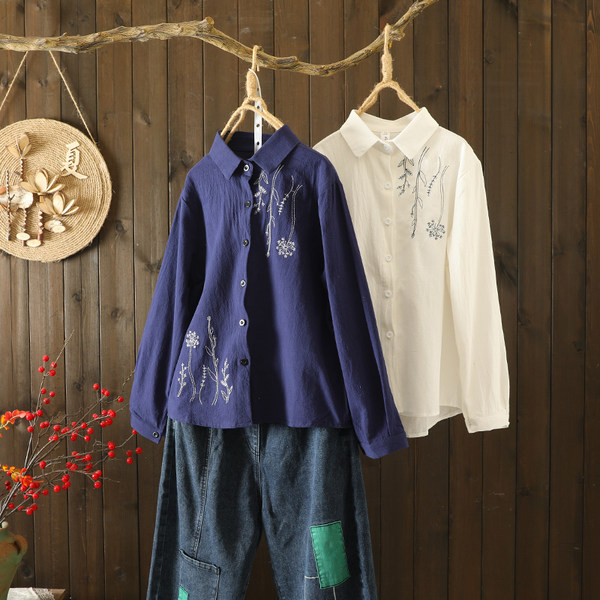 เสื้อลินิน เสื้อผ้าฝ้ายลินิน เสื้อเชิ้ตผ้าลินิน
