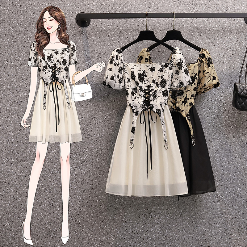 เดรสแขนสั้น มีไซส์ L-4XLอก 38-47 นิ้ว ใส่ได้ทั้งสาวหุ่นดีน่ารักจนถึงสาวอวบพลัสไซส์