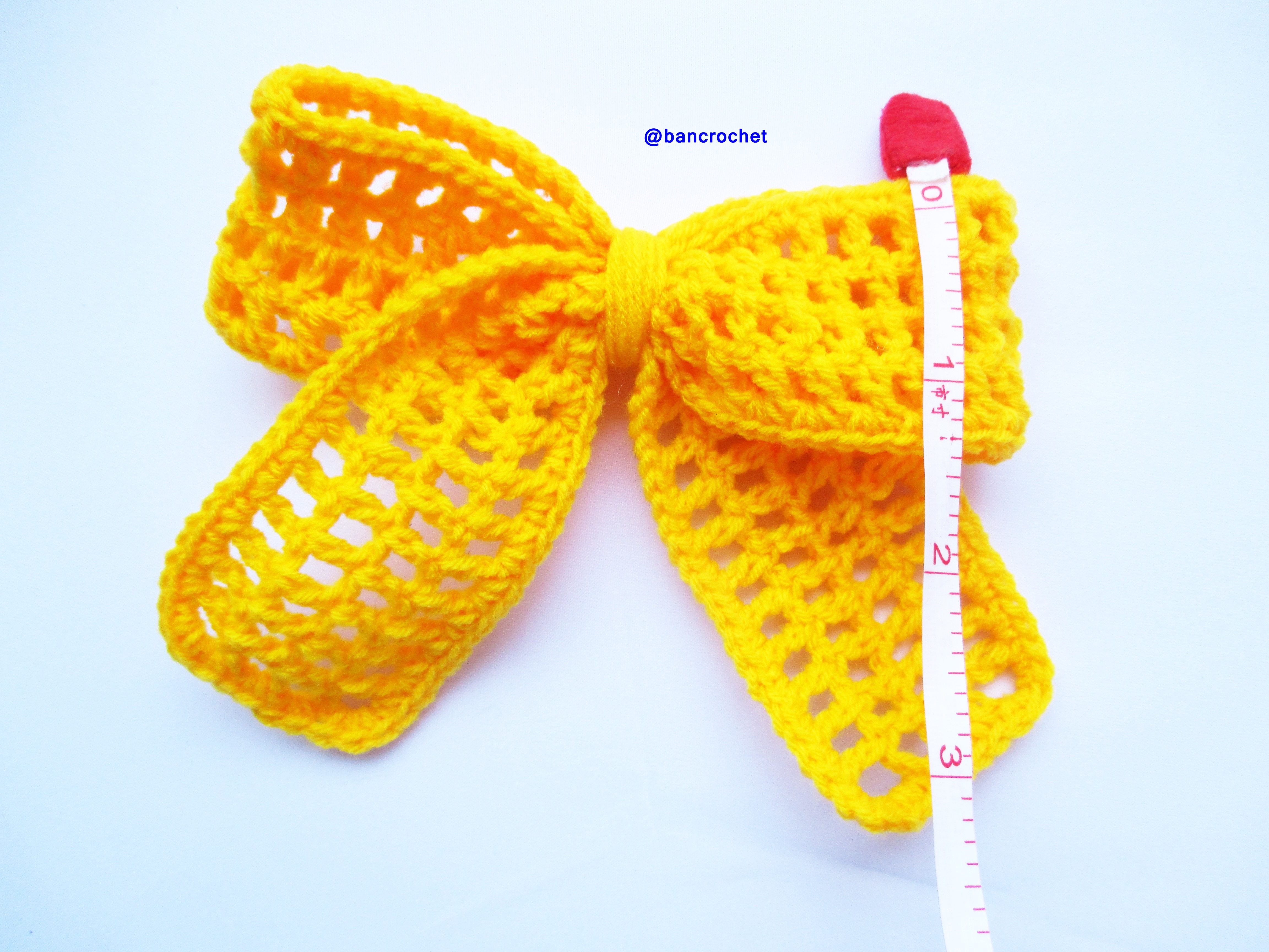 Bancrochet โบว์ถักโครเชต์ Crochet Bow หลากสี 3x5 นิ้ว