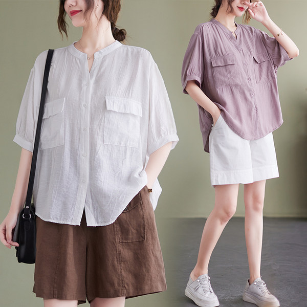 เสื้อลินิน แบบเสื้อสวยๆ เสื้อผ้าฝ้ายลินิน เสื้อเชิ้ตผ้าลินิน BY LININ