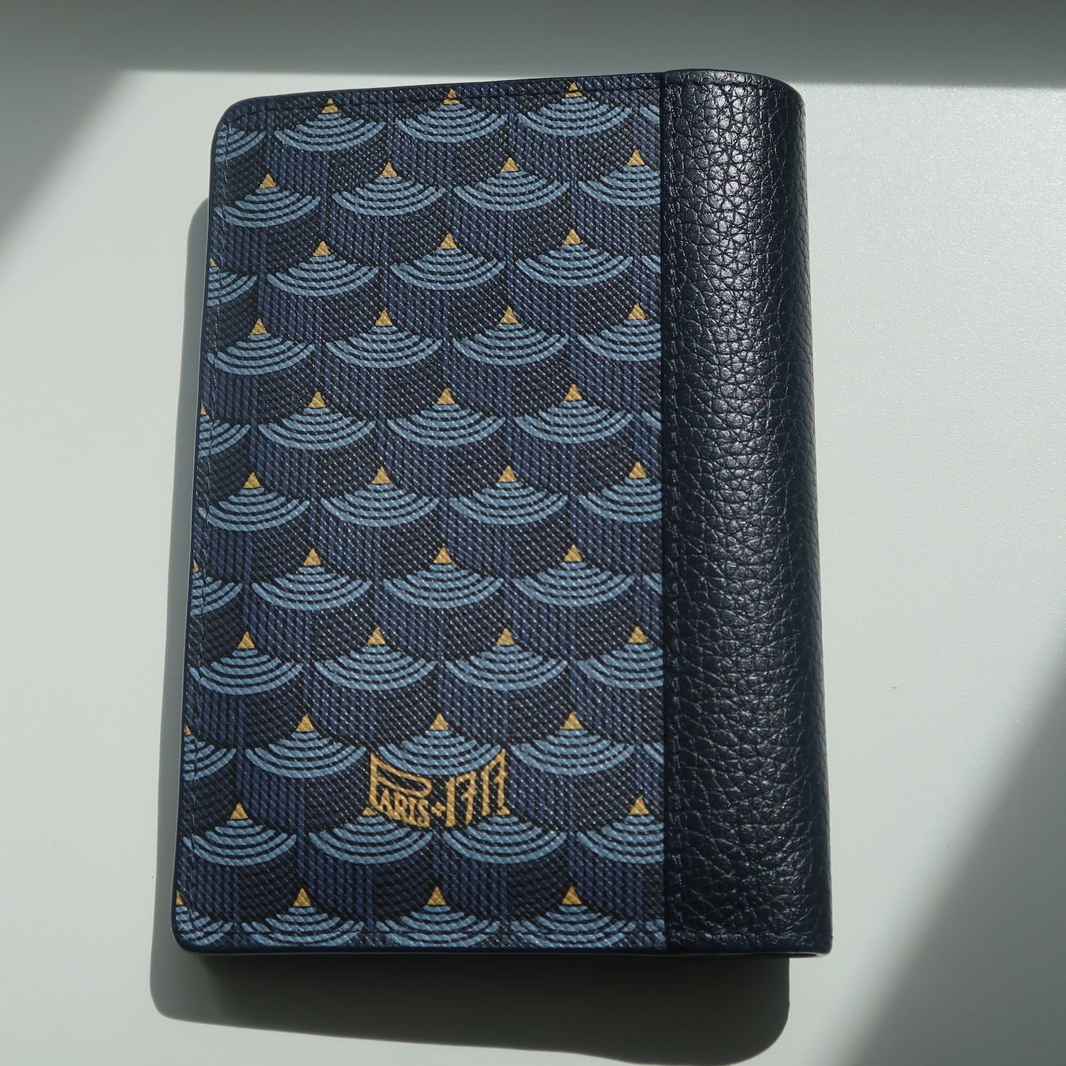 Faure Le Page Navy Blue Monogram Canvas Standard Pocket Wallet