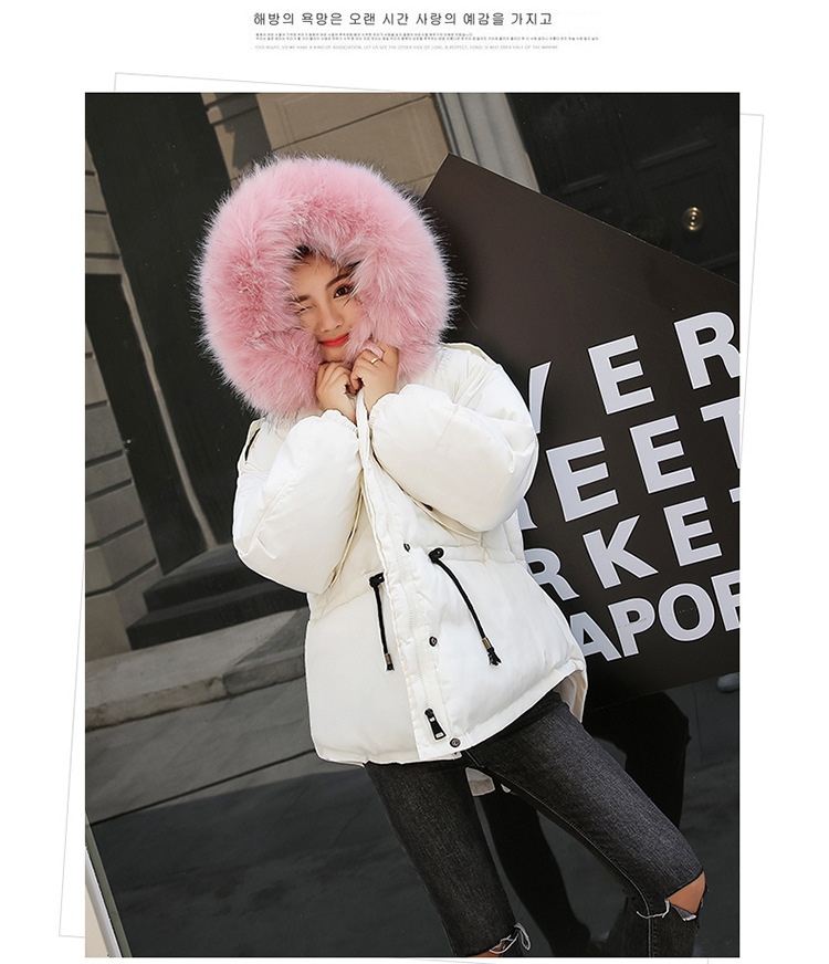 เสื้อกันหนาวฮู้ดดี้ แต่งเฟอร์หนาฟู งานเกรดดีเหมือนแบบ บุนวมหนา อุ่นมาก หิมะก็เอาอยู่ (ถอดขนถอดฮู้ดได้) ขาวฮู้ดชมพู