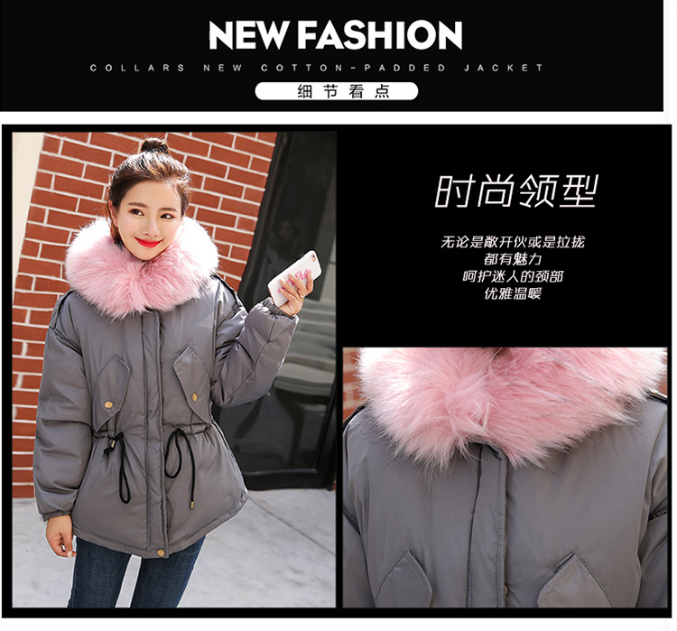 เสื้อกันหนาวฮู้ดดี้ แต่งเฟอร์หนาฟู งานเกรดดีเหมือนแบบ บุนวมหนา อุ่นมาก หิมะก็เอาอยู่ (ถอดขนถอดฮู้ดได้) เทาฮู้ดชมพู