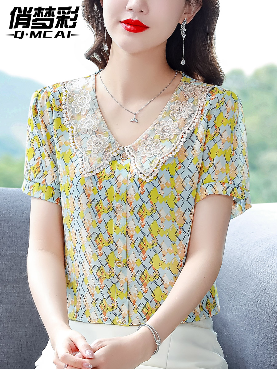เสื้อชีฟอง เสื้อแฟชั่นสุภาพสตรีวัยผู้ใหญ่ มีไซต์ อก34นิ้ว-43นิ้ว