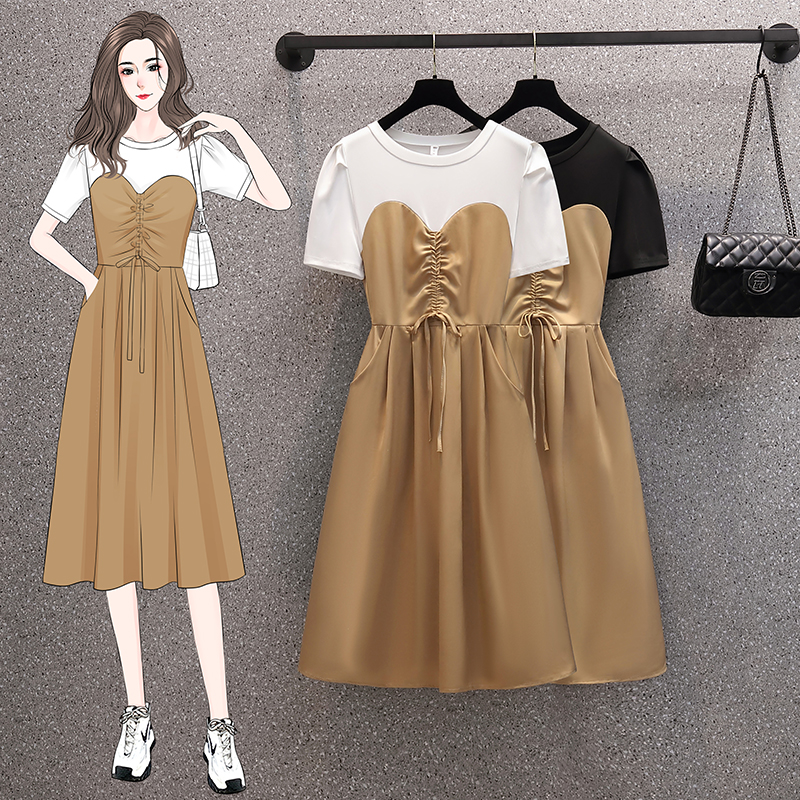 เดรสแขนสั้น มีไซส์ L-4XLอก 38-47 นิ้ว ใส่ได้ทั้งสาวหุ่นดีน่ารักจนถึงสาวอวบพลัสไซส์