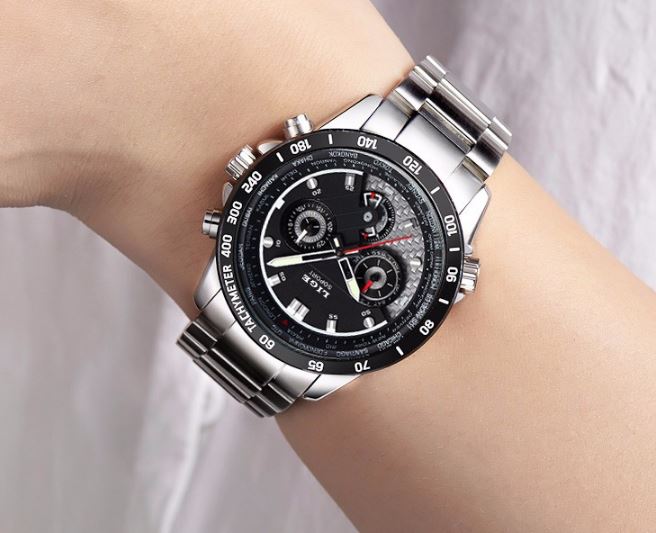 นาฬิกาข้อมือ ผู้ชาย สาย stainless แท้ สีเงิน นาฬิกาแบบเท่ ๆ ดูดี มีระดับ หน้าปัดใหญ่ ดำ ขาว น้ำเงิน นาฬิกาใส่ทำงาน เท่ ๆ 578428