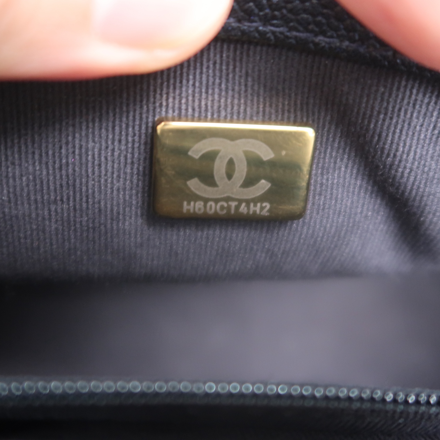 Chanel Black Caviar Mini 7" Adjustable Strap GHW