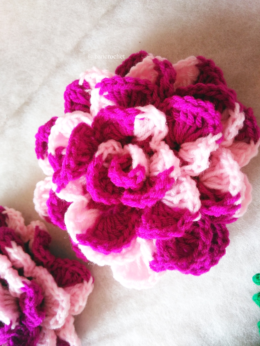 กุหลาบถักไหมพรม Rose Flowers Crochet หลากสี 4 นิ้ว
