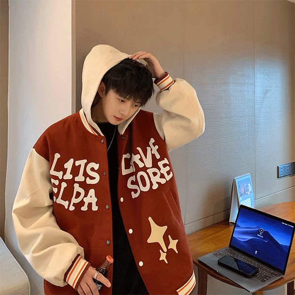 เสื้อแจ็คเก็ตเบสบอล เสื้อคลุม เสื้อแขนยาวสไตล์เกาหลี