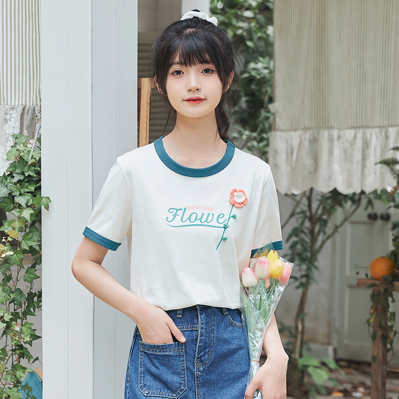 เสื้อผ้าวัยรุ่นเกาหลี เสื้อยืดวัยรุ่นผู้หญิง มีขนาด S M L XL
