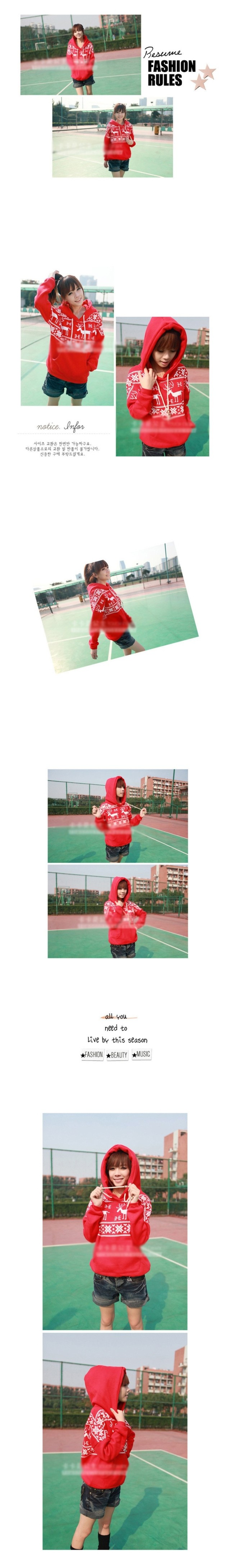 เสื้อกันหนาว ฮู้ดดี้ ลายเกล็ดหิมะ กวาง น่ารัก เลือกสีที่พร้อมส่งด้านในเลยจ้า