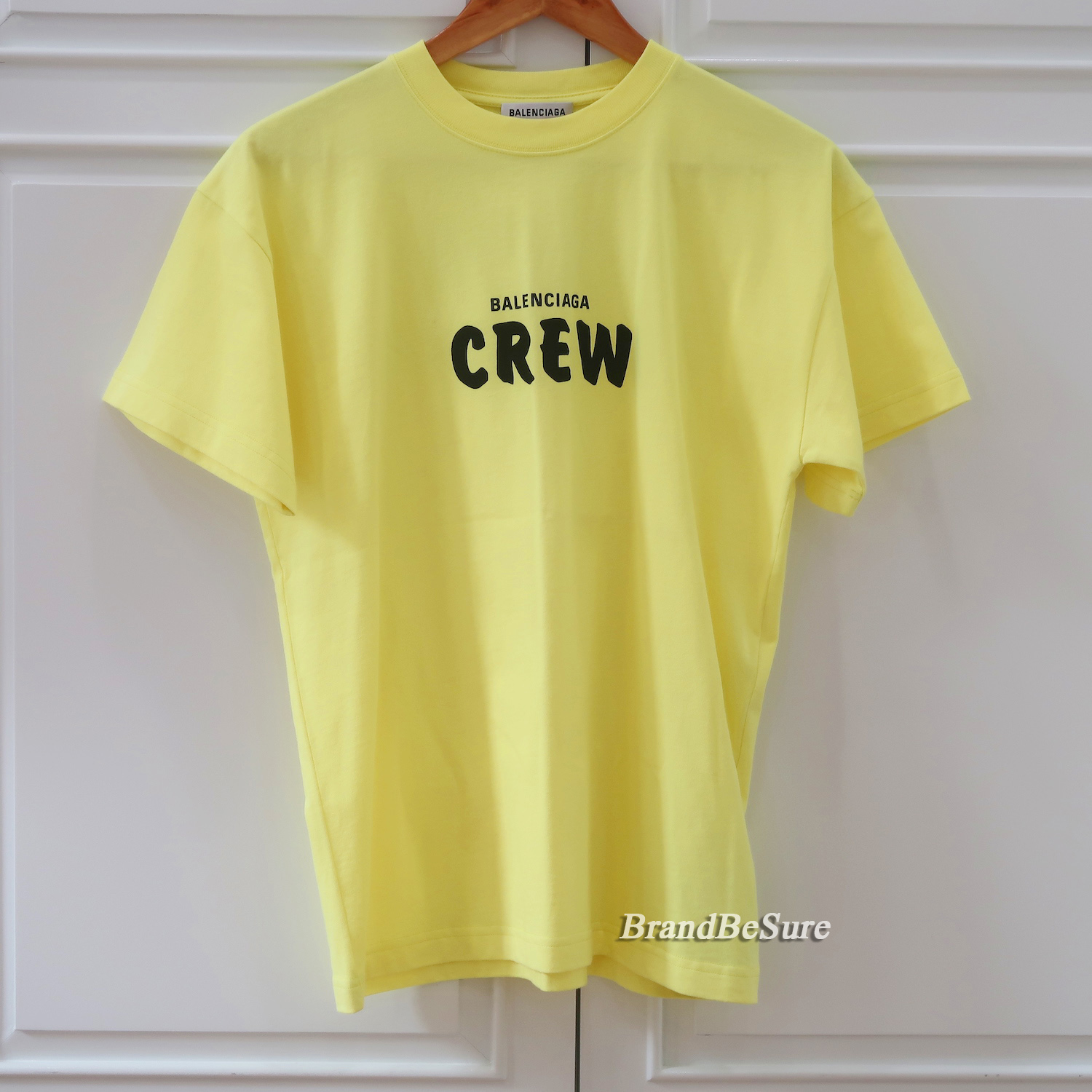 Balenciaga Yellow Crew Slogan Print T-shirt XS