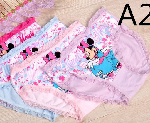 กางเกงในเด็ก ผ้า Cotton set 6 ตัว ลาย มินนี่เม้าส์ มีระบายที่ขอบ no 34645_a2