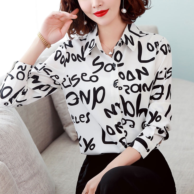 Blouse3869 เสื้อเชิ้ตแขนยาว กระดุมหน้า(แกะได้) แขนยาวกระดุมข้อมือ ผ้าชีฟองเนื้อหนานิ่มใส่สบาย งานสวยแมทช์กับอะไรก็เข้า ใส่เที่ยว/ใส่ทำงานได้ มี 3 สี ขาว, ดำ, เขียว