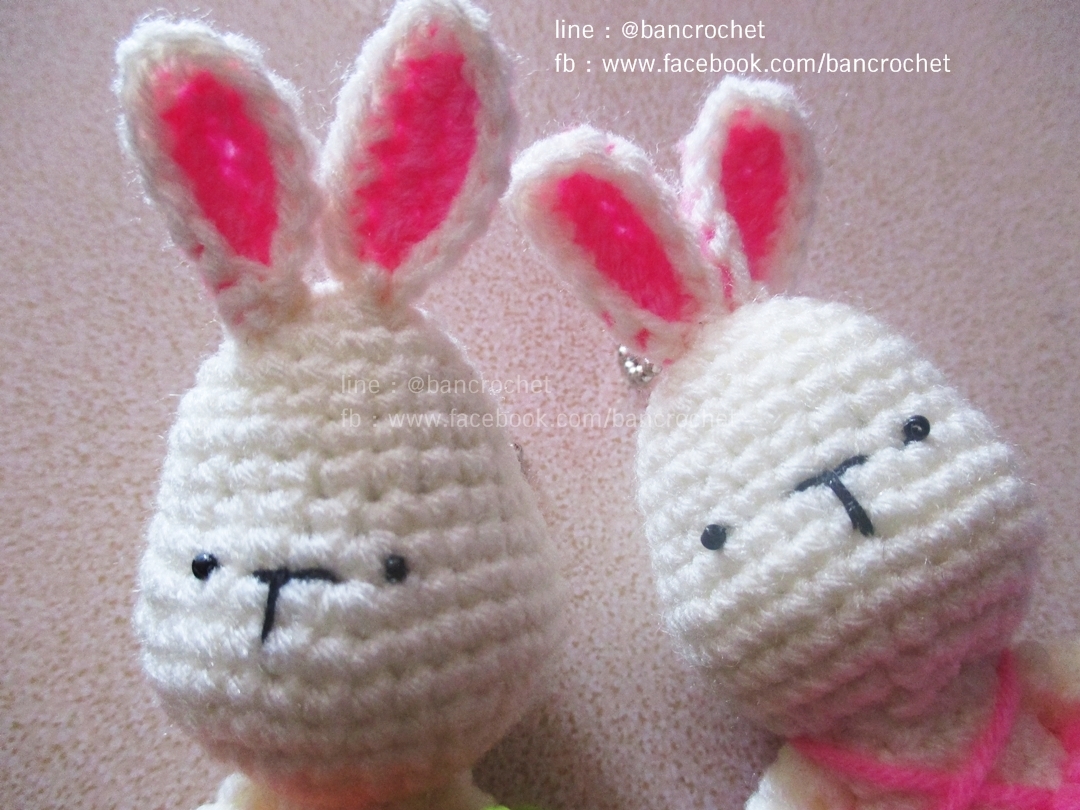 พวงกุญแจกระต่ายคู่รัก สีชมพู