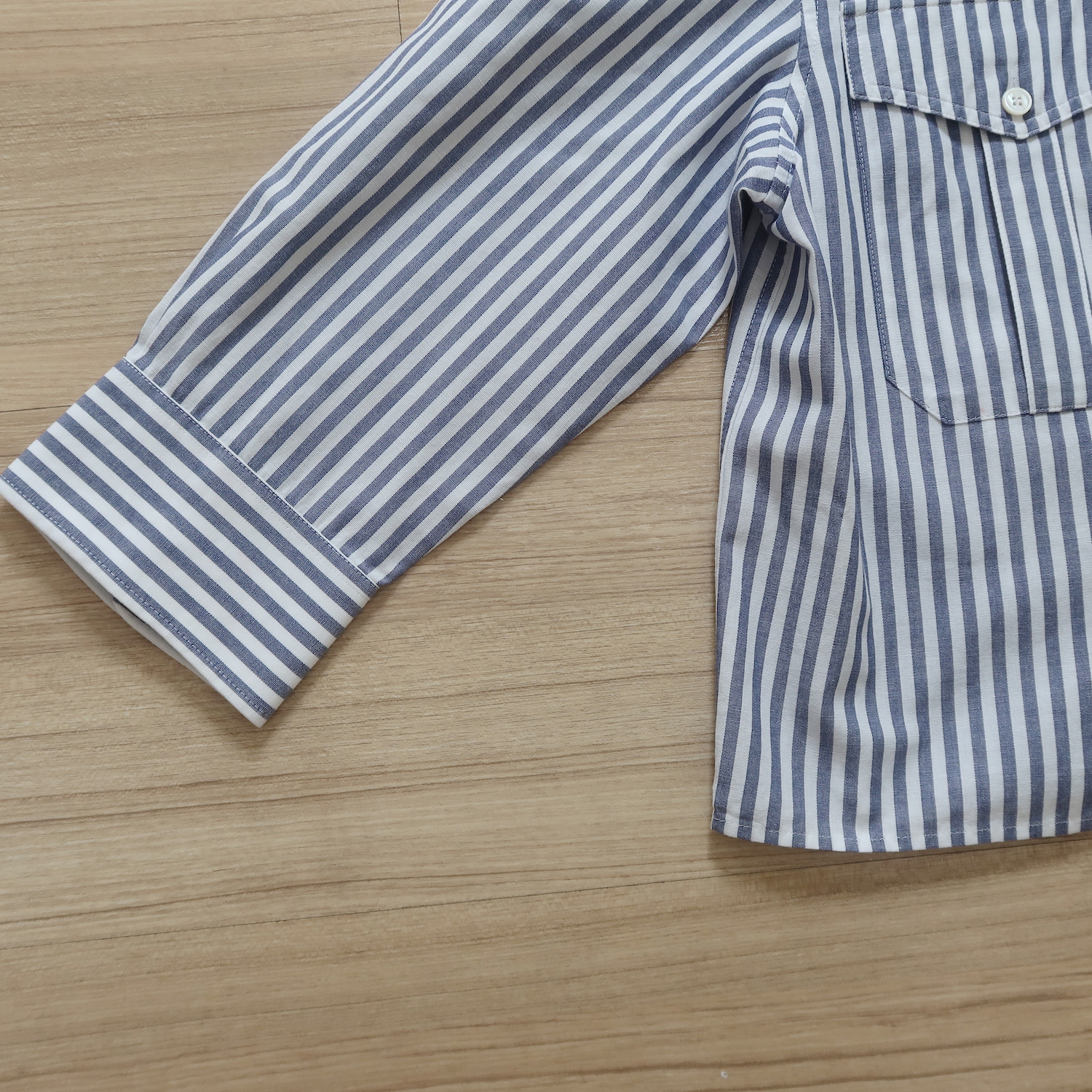 Celine Blue Stripe Crop Shirt