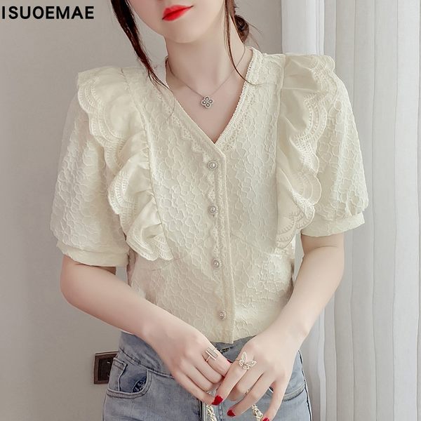 เสื้อลูกไม้ แขนสั้น