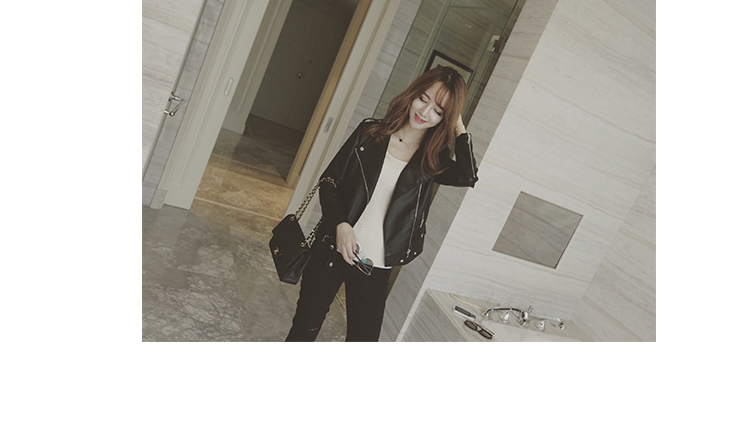 แจ็คเก็ตหนัง ทรงสวย เท่ ดูดี เก๋ไก๋ พร้อมส่งเลยจ้า black