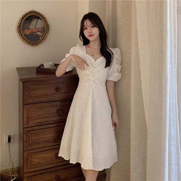 เดรสคนอ้วน เดรสสาวอวบ ชุดเดรสคนอ้วนวัยรุ่นแขนสั้น BY PLUS SIZE Girl