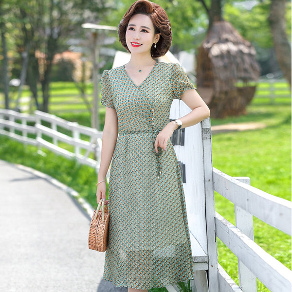 เดรสวัยผู้ใหญ่40-60ปี เดรสคุณแม่ ชุดเดรสทำงานวัยผู้ใหญ่ แบรนด์ MAMA DRESS