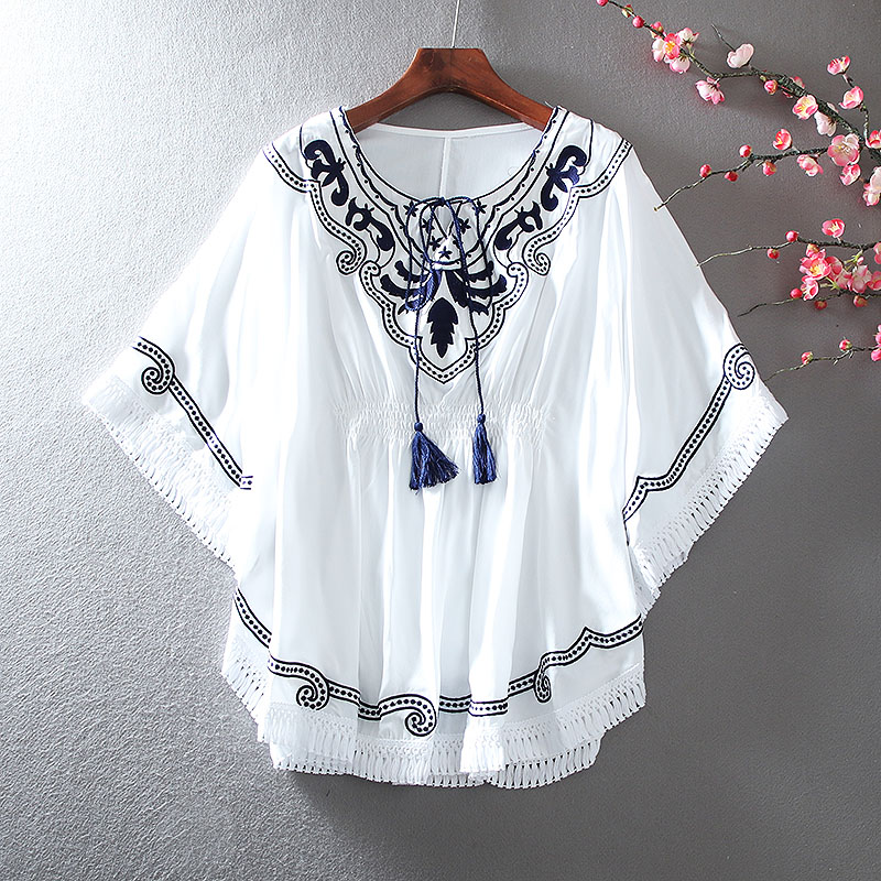 เสื้อลินิน เสื้อผ้าฝ้ายลินิน เสื้อเชิ้ตผ้าลินิน ปักลายสวยๆด้วยด้าย สไตล์VINTAGE BY Dreamroom