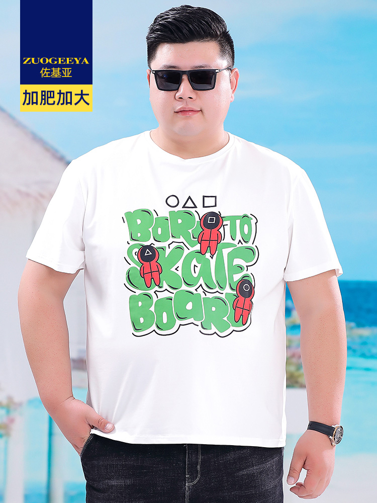 เสื้อยืดผู้ชายอ้วน XL-8XL น้ำหนักผู้สวม 60-150 กิโลกรัม