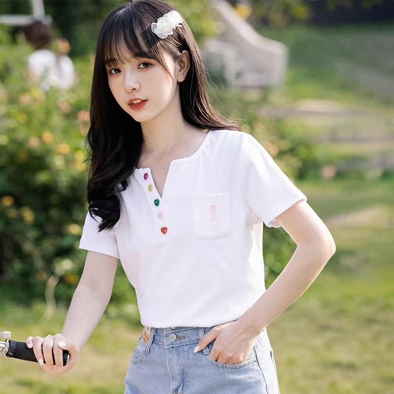 เสื้อผ้าวัยรุ่นเกาหลี เสื้อยืดวัยรุ่นผู้หญิง มีขนาด S M L XL