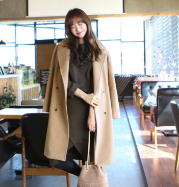 OverCoat เสื้อโค้ทกันหนาวตัวยาว สีน้ำตาล งานดี ผ้าวูลเนื้อดีเรียบไม่เป็นขุย บุซับในกันลมอย่างดี พร้อมส่ง