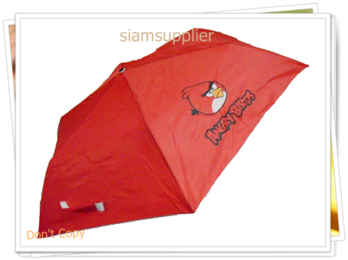 ร่มพับได้ ร่มกันแดด กันฝน Angry Bird สีแดง