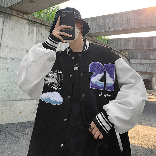 เสื้อแจ็คเก็ตเบสบอล เสื้อคลุม เสื้อแขนยาวสไตล์เกาหลี