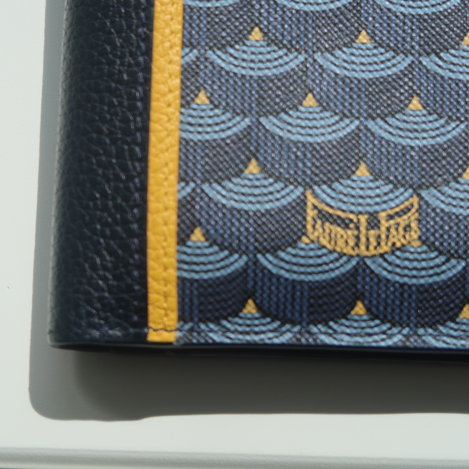 Faure Le Page Navy Blue Monogram Canvas Standard Pocket Wallet
