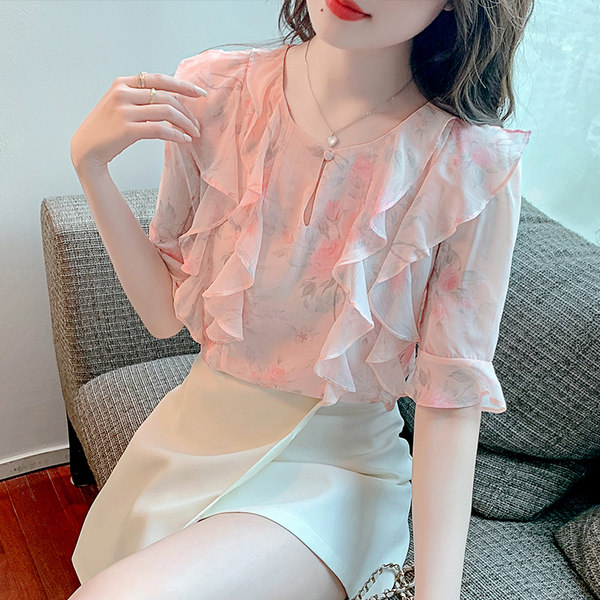 เสื้อลูกไม้ แขนสั้น