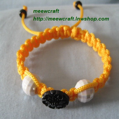 สร้อยข้อมือเชือกร่มแบบเลื่อนได้#Bra004 size7.5"